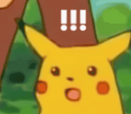Surprised Pikachu reaction