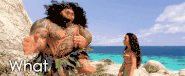 Maui from Moana singing 'you're welcome'